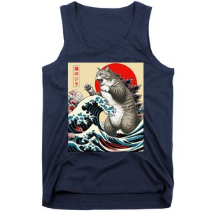 Catzilla Cat Japanese Art Funny Cat Gifts Tank Top