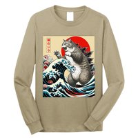 Catzilla Cat Japanese Art Funny Cat Gifts Long Sleeve Shirt