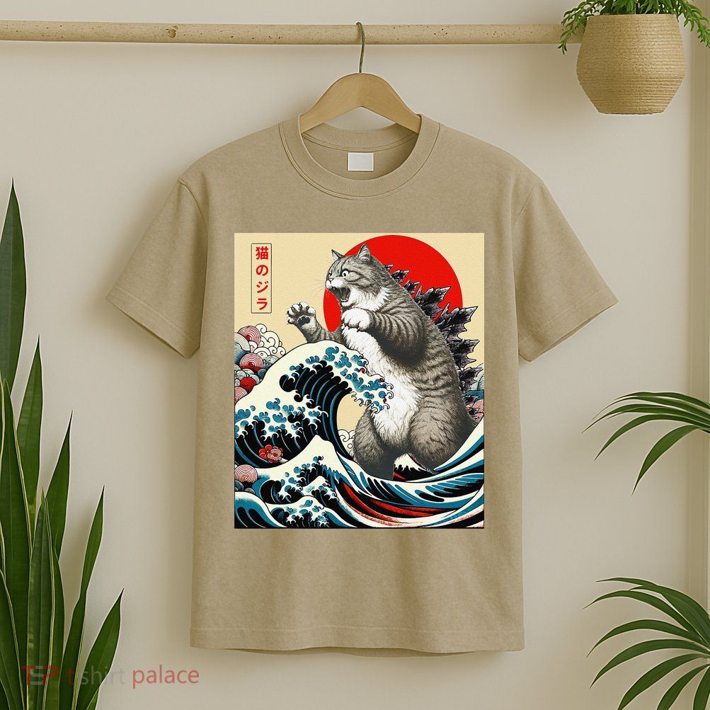 Catzilla Cat Japanese Art Funny Cat Gifts T-Shirt