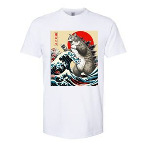 Catzilla Cat Japanese Art Funny Cat Gifts Softstyle CVC T-Shirt