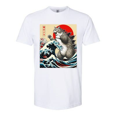 Catzilla Cat Japanese Art Funny Cat Gifts Softstyle CVC T-Shirt