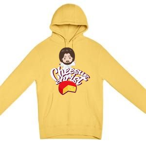 Cheesus Christ Jesus God Church Funny Pope Meme Premium Pullover Hoodie