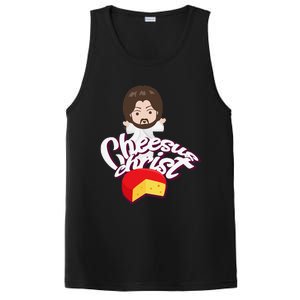 Cheesus Christ Jesus God Church Funny Pope Meme PosiCharge Competitor Tank