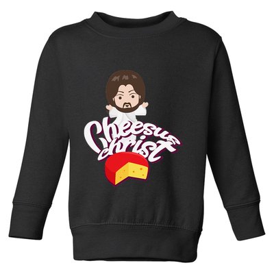 Cheesus Christ Jesus God Church Funny Pope Meme Toddler Sweatshirt