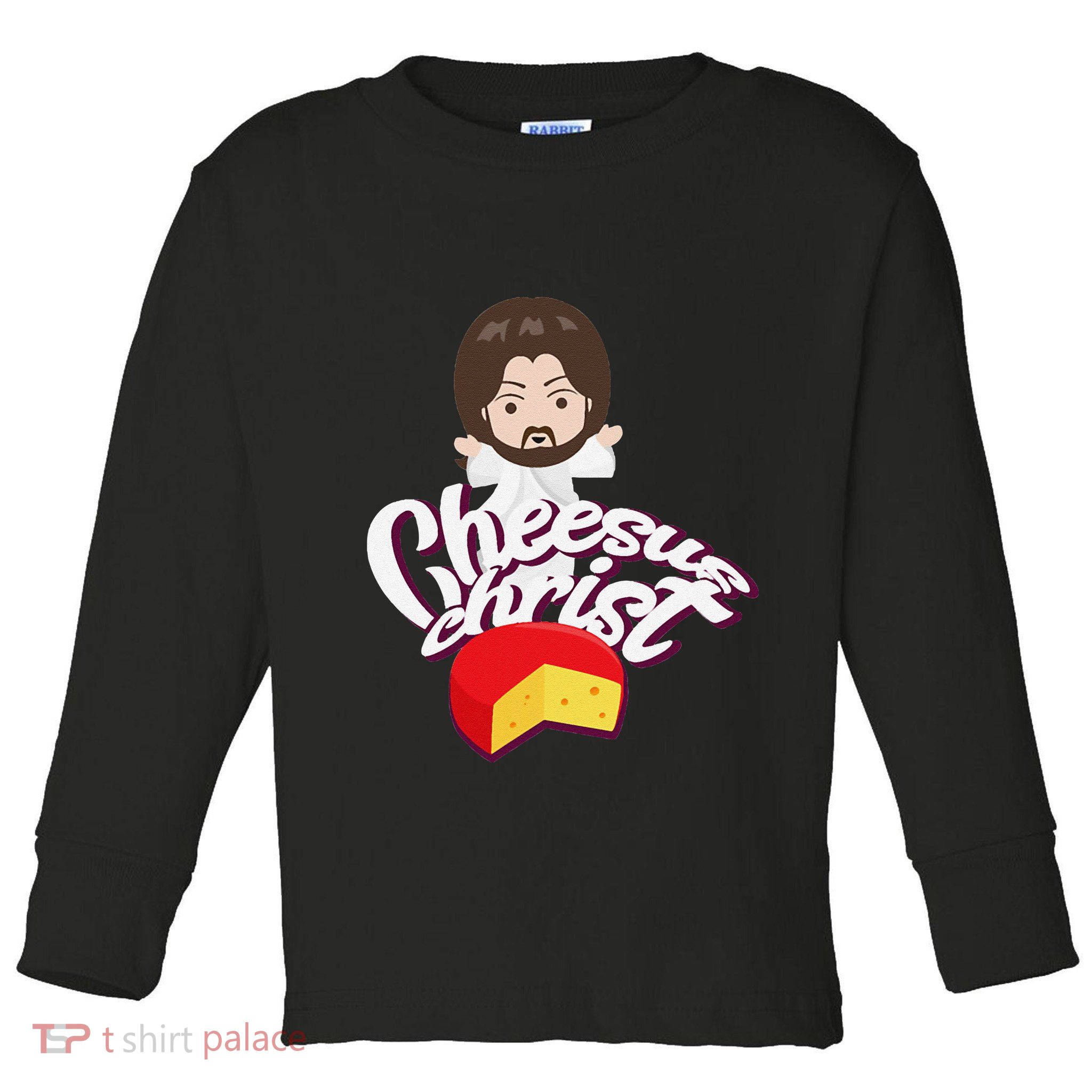 Cheesus Christ Jesus God Church Funny Pope Meme Toddler Long Sleeve Shirt