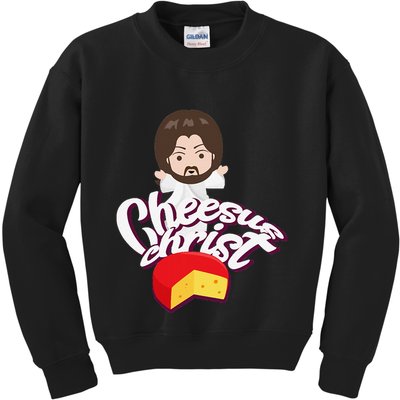 Cheesus Christ Jesus God Church Funny Pope Meme Kids Sweatshirt