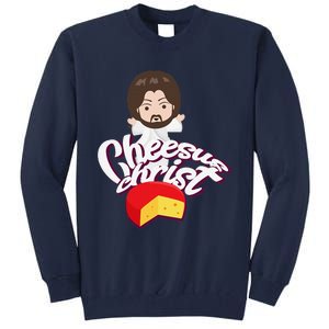 Cheesus Christ Jesus God Church Funny Pope Meme Tall Sweatshirt