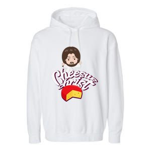 Cheesus Christ Jesus God Church Funny Pope Meme Garment-Dyed Fleece Hoodie