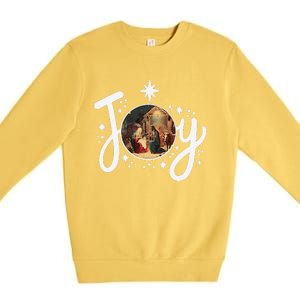 Christian Christmas Joy Jesus Nativity Scene Faith Family Premium Crewneck Sweatshirt