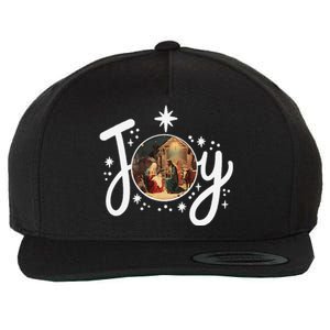 Christian Christmas Joy Jesus Nativity Scene Faith Family Wool Snapback Cap