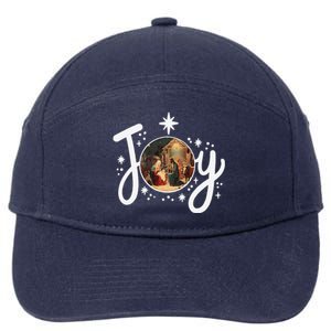 Christian Christmas Joy Jesus Nativity Scene Faith Family 7-Panel Snapback Hat