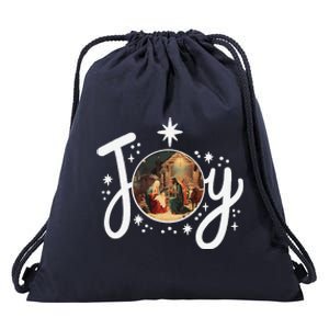 Christian Christmas Joy Jesus Nativity Scene Faith Family Drawstring Bag