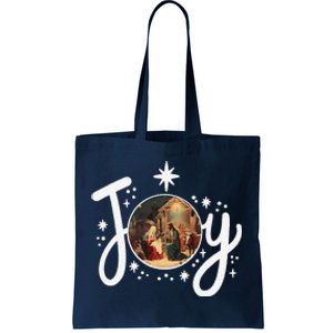 Christian Christmas Joy Jesus Nativity Scene Faith Family Tote Bag