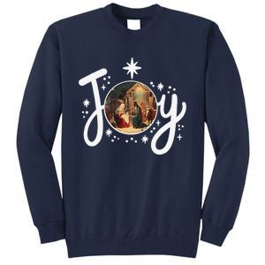 Christian Christmas Joy Jesus Nativity Scene Faith Family Tall Sweatshirt