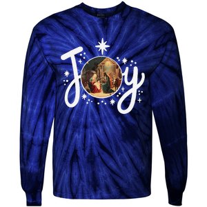 Christian Christmas Joy Jesus Nativity Scene Faith Family Tie-Dye Long Sleeve Shirt