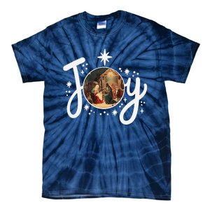 Christian Christmas Joy Jesus Nativity Scene Faith Family Tie-Dye T-Shirt