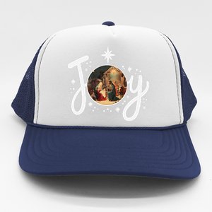 Christian Christmas Joy Jesus Nativity Scene Faith Family Trucker Hat