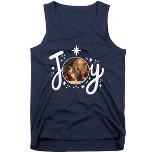 Christian Christmas Joy Jesus Nativity Scene Faith Family Tank Top