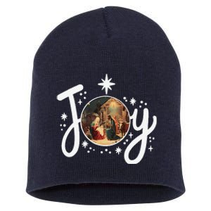 Christian Christmas Joy Jesus Nativity Scene Faith Family Short Acrylic Beanie