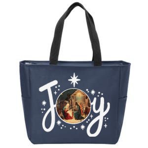 Christian Christmas Joy Jesus Nativity Scene Faith Family Zip Tote Bag