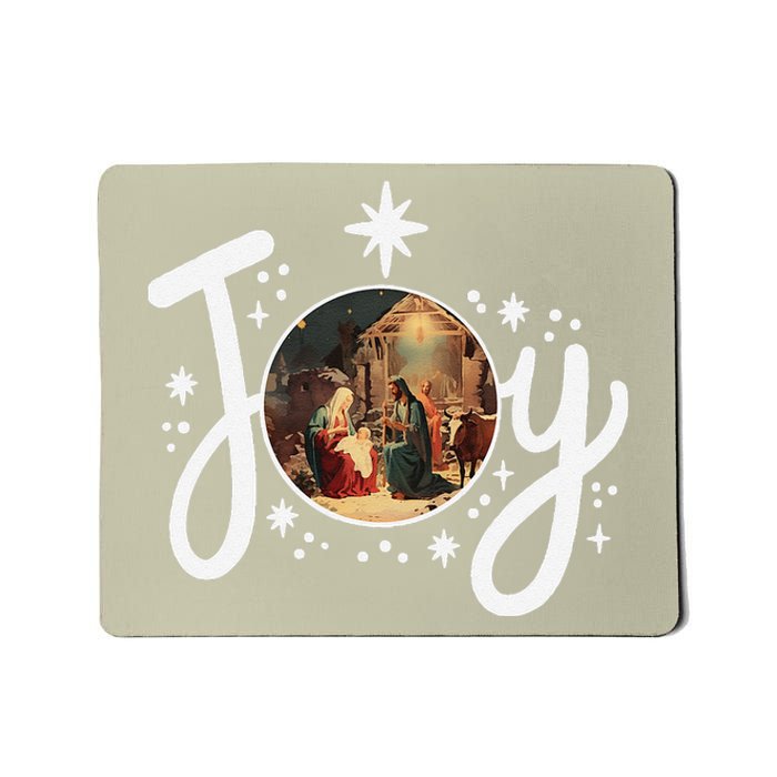 Christian Christmas Joy Jesus Nativity Scene Faith Family Mousepad