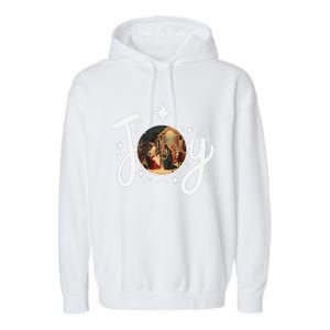 Christian Christmas Joy Jesus Nativity Scene Faith Family Garment-Dyed Fleece Hoodie