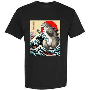 Catzilla Cat Japanese Art Funny Cat Gifts Garment-Dyed Heavyweight T-Shirt