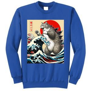 Catzilla Cat Japanese Art Funny Cat Gifts Sweatshirt