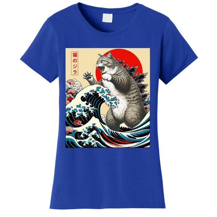 Catzilla Cat Japanese Art Funny Cat Gifts Women's T-Shirt