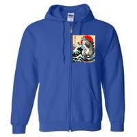 Catzilla Cat Japanese Art Funny Cat Gifts Full Zip Hoodie