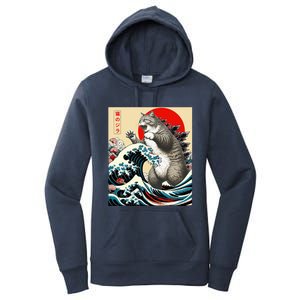 Catzilla Cat Japanese Art Funny Cat Gifts Women's Pullover Hoodie