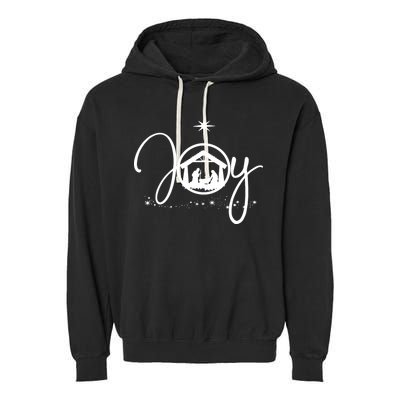 Christian Christmas Joy Jesus Nativity Scene Faith Garment-Dyed Fleece Hoodie