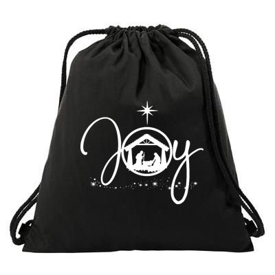Christian Christmas Joy Jesus Nativity Scene Faith Drawstring Bag