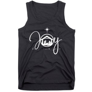 Christian Christmas Joy Jesus Nativity Scene Faith Tank Top