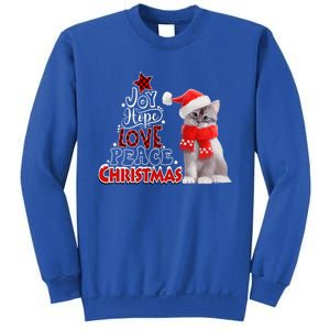 Cute Cat Joy Hope Love Peace Christmas Tree Holiday Xmas Great Gift Sweatshirt