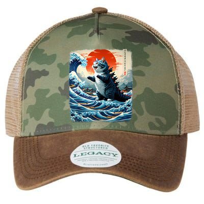 Catzilla Cat Japanese Art Funny Cat Adventure Legacy Tie Dye Trucker Hat