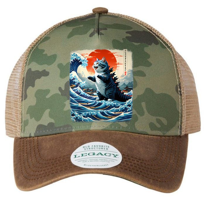 Catzilla Cat Japanese Art Funny Cat Adventure Legacy Tie Dye Trucker Hat