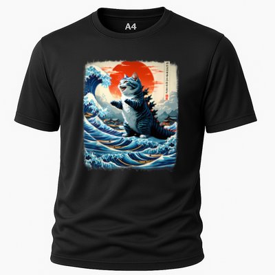 Catzilla Cat Japanese Art Funny Cat Adventure Performance Shirt