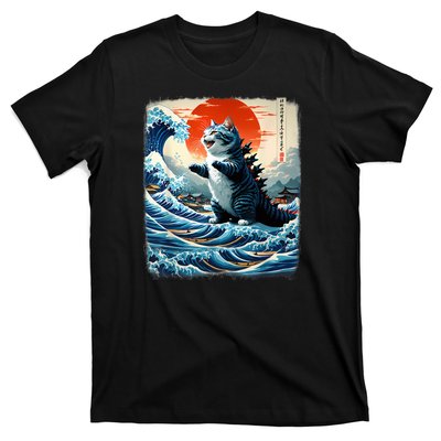 Catzilla Cat Japanese Art Funny Cat Adventure T-Shirt