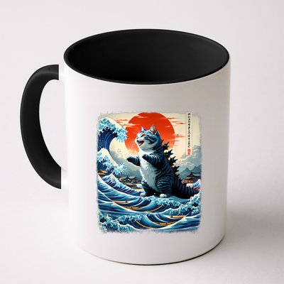 Catzilla Cat Japanese Art Funny Cat Adventure Mug