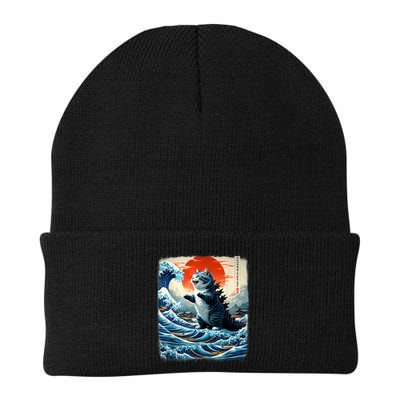 Catzilla Cat Japanese Art Funny Cat Adventure Beanie