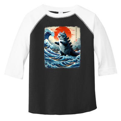 Catzilla Cat Japanese Art Funny Cat Adventure Toddler Fine Jersey T-Shirt