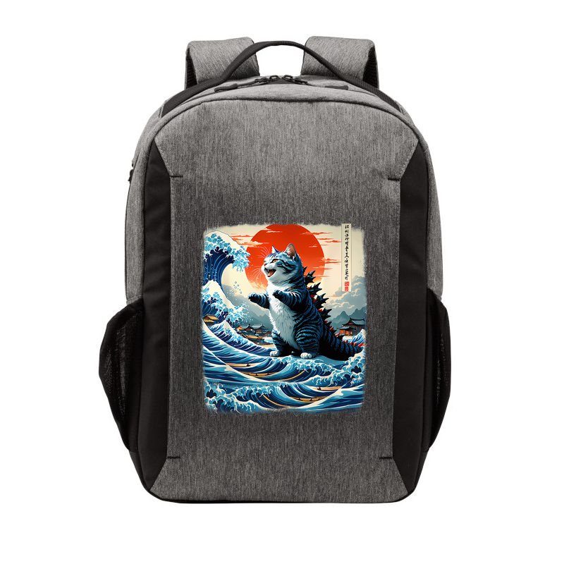 Catzilla Cat Japanese Art Funny Cat Adventure Vector Backpack