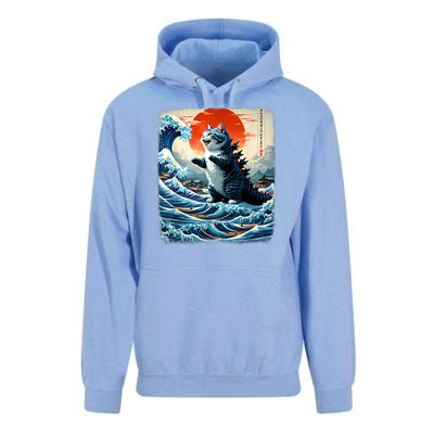 Catzilla Cat Japanese Art Funny Cat Adventure Unisex Surf Hoodie