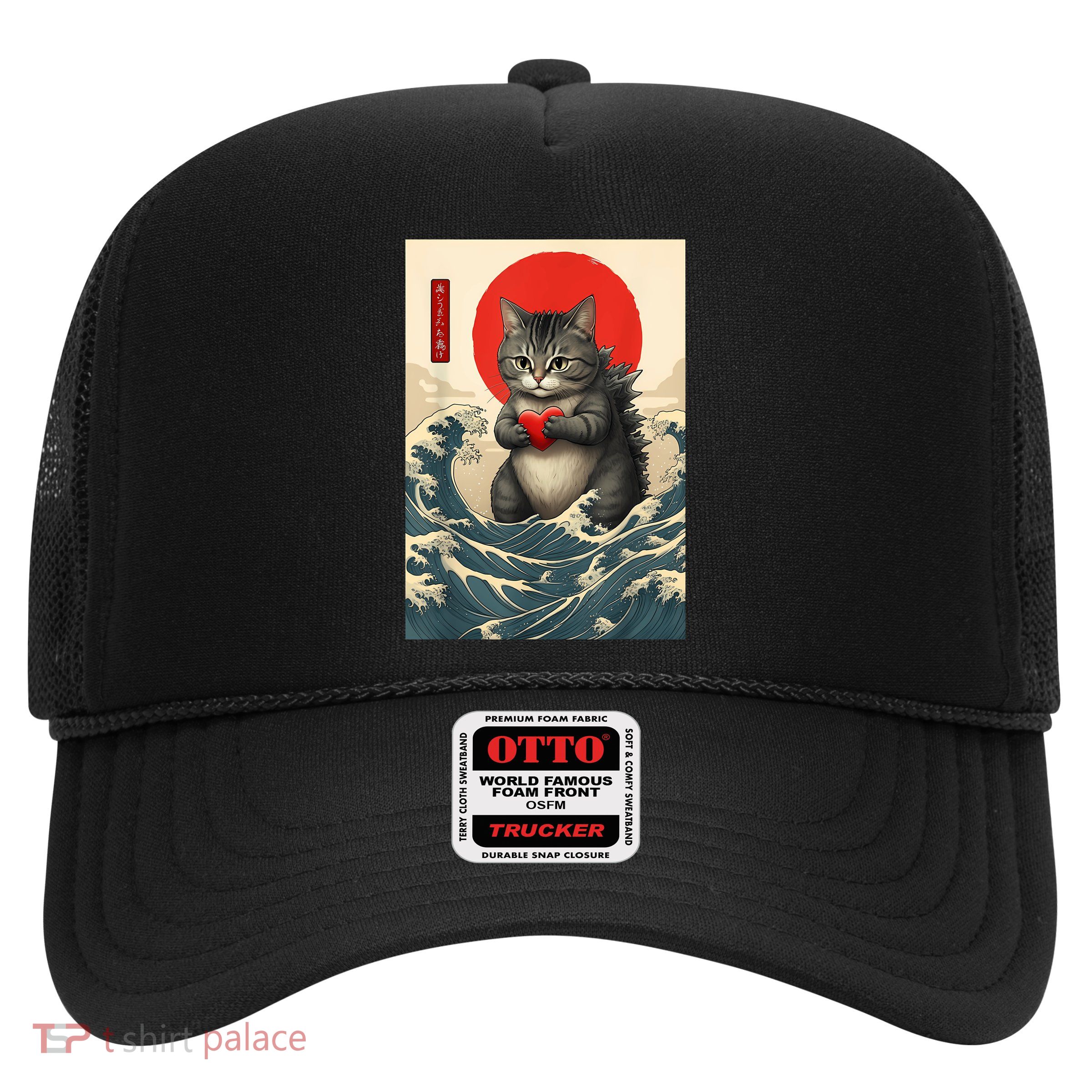 Catzilla Cute Japanese Cat Gifts Lover Women Girl Funny Cat Trucker Hat