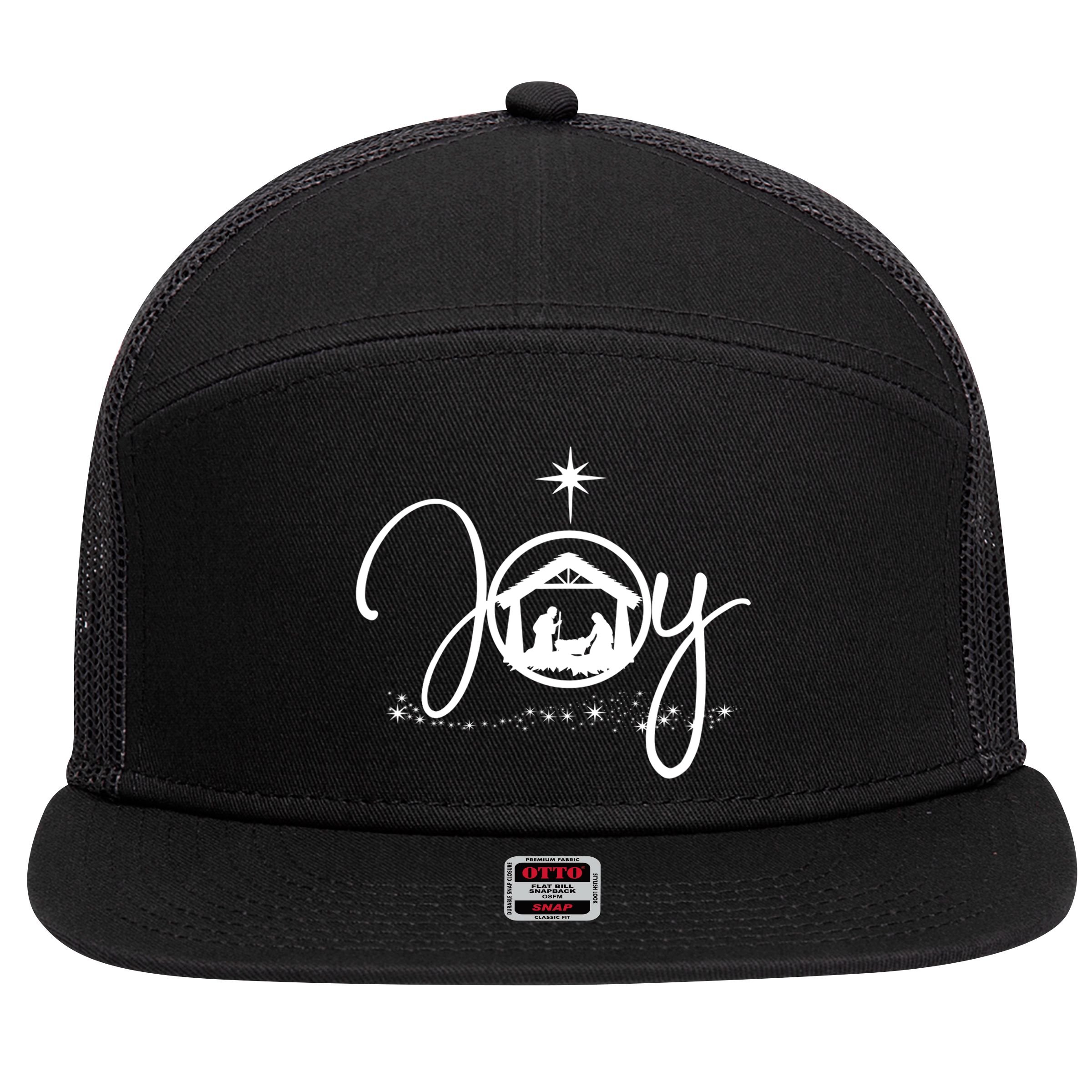 Christian Christmas Joy Jesus Nativity Scene Faith Gift TShirt 7 Panel Mesh Trucker Snapback Hat