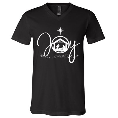 Christian Christmas Joy Jesus Nativity Scene Faith Gift TShirt V-Neck T-Shirt