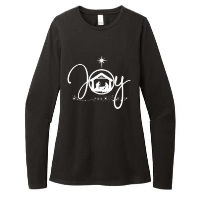 Christian Christmas Joy Jesus Nativity Scene Faith Gift TShirt Womens CVC Long Sleeve Shirt