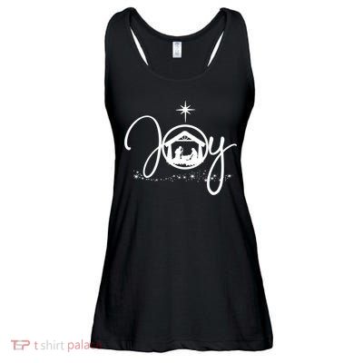 Christian Christmas Joy Jesus Nativity Scene Faith Gift TShirt Ladies Essential Flowy Tank
