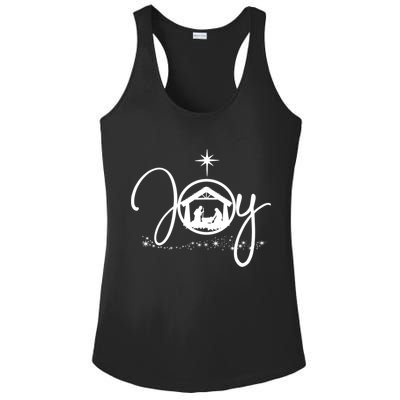 Christian Christmas Joy Jesus Nativity Scene Faith Gift TShirt Ladies PosiCharge Competitor Racerback Tank